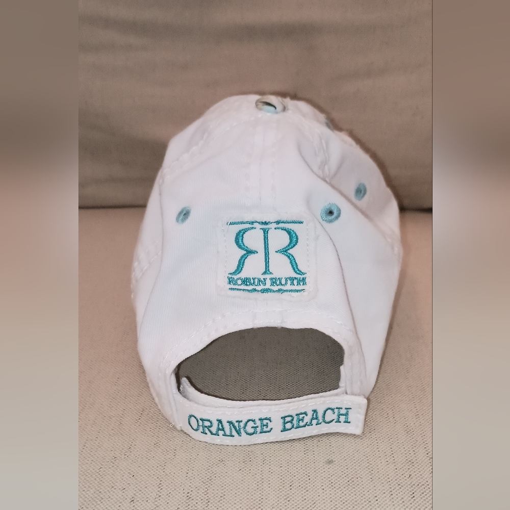Robin Ruth Organge Beach Alabama Floral Cotton Ballcap - Picture 7 of 9